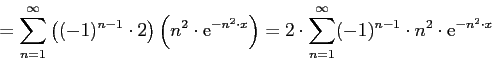 [...] = 2 * SUM (-1)^(n-1) * n^2 * exp(-n^2 * x)